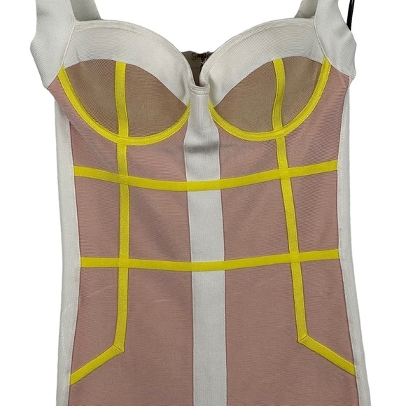 bebe White and Yellow Mini Dress - Picture 10 of 14